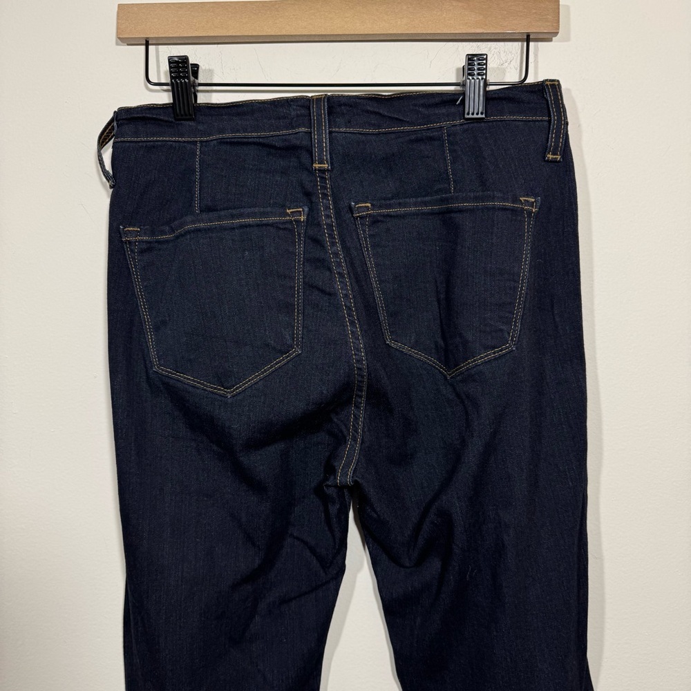 Judy Blue High Waist Super Flare Denim Blue Dark Jeans Raw Hem Women's Sz 7/ 28 - Picture 4 of 8
